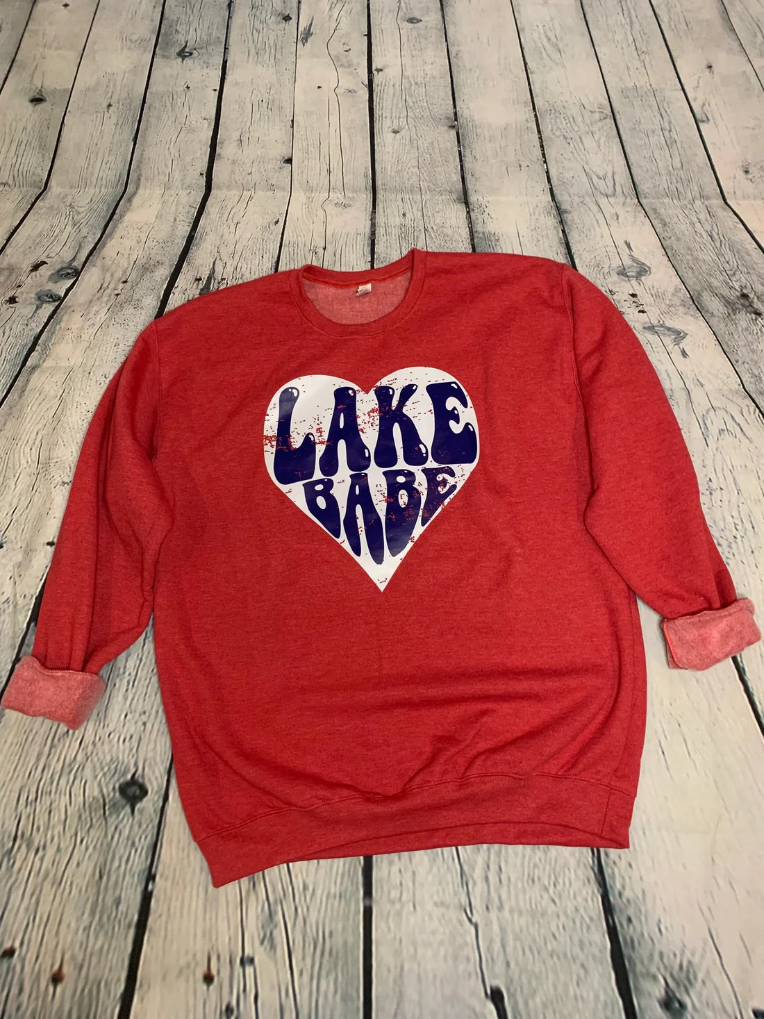 Lake Babe Heather Red Sweatshirt