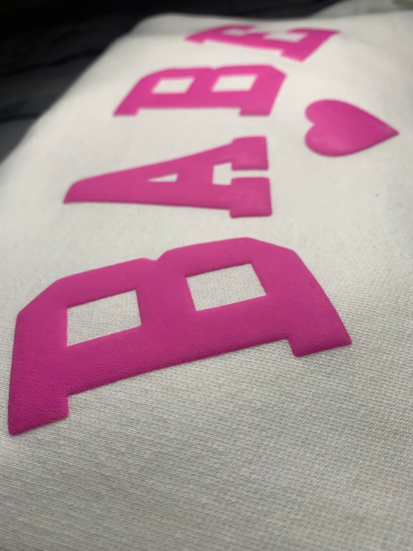 Pink Puff Babe White Sweatshirt