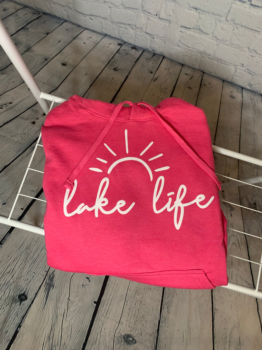 Puff Lake Life Pink Hoodie