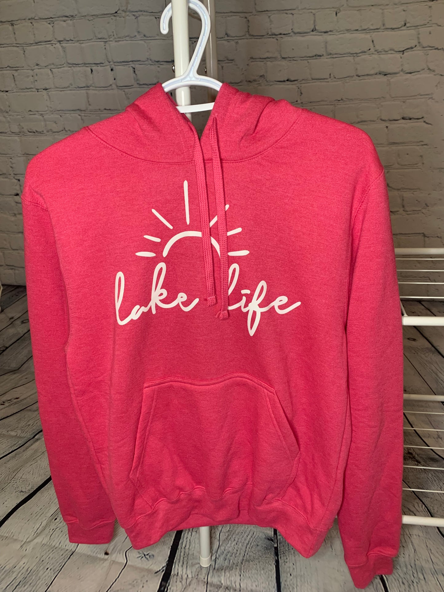 Puff Lake Life Pink Hoodie