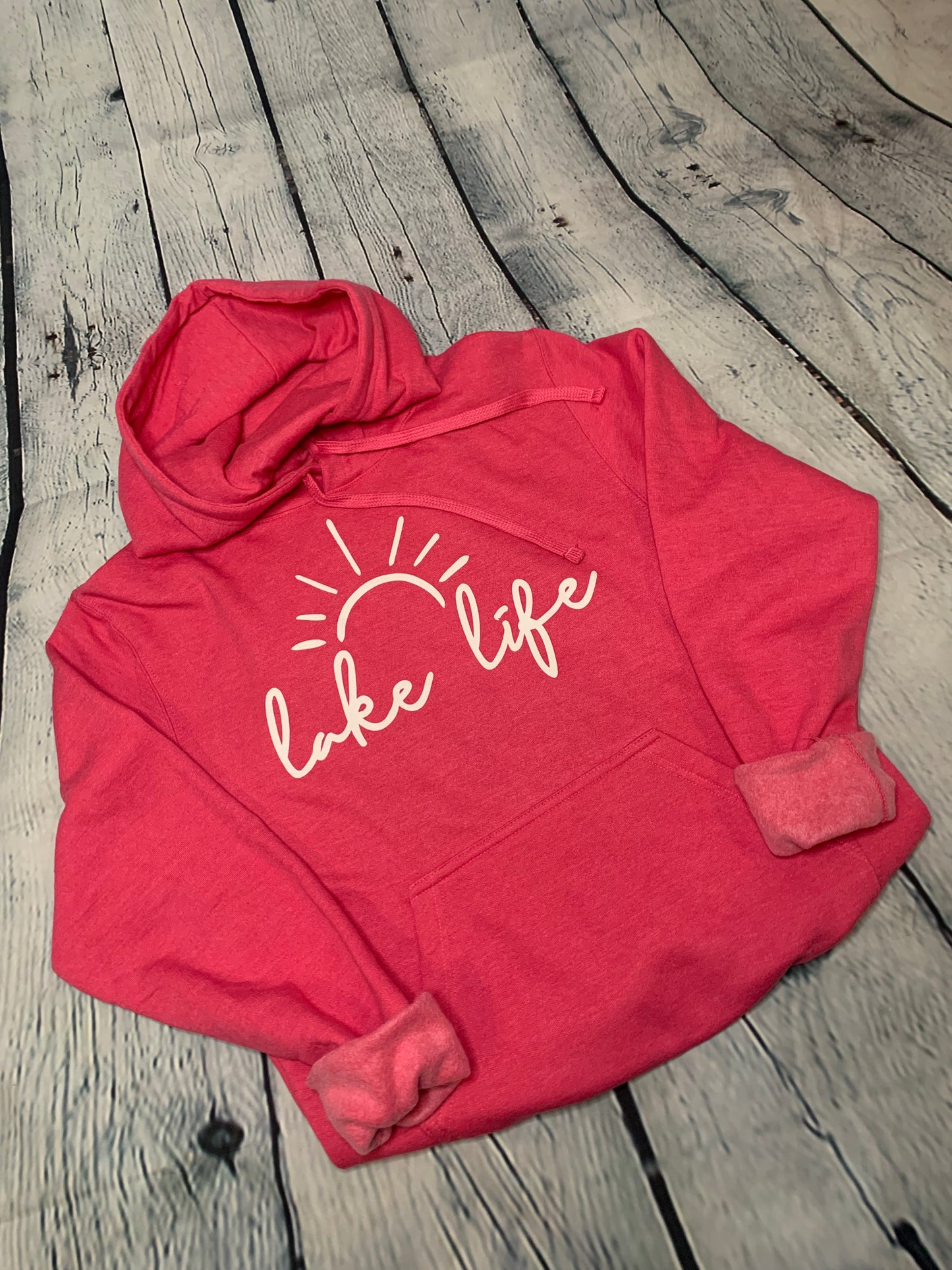 Puff Lake Life Pink Hoodie