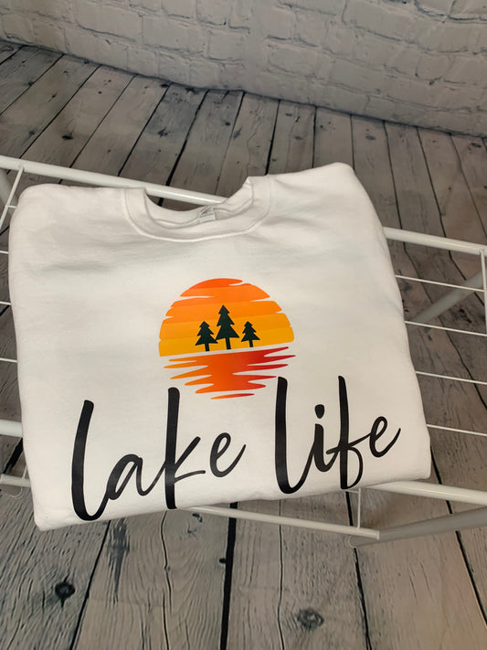 Lake Life White Sweatshirt