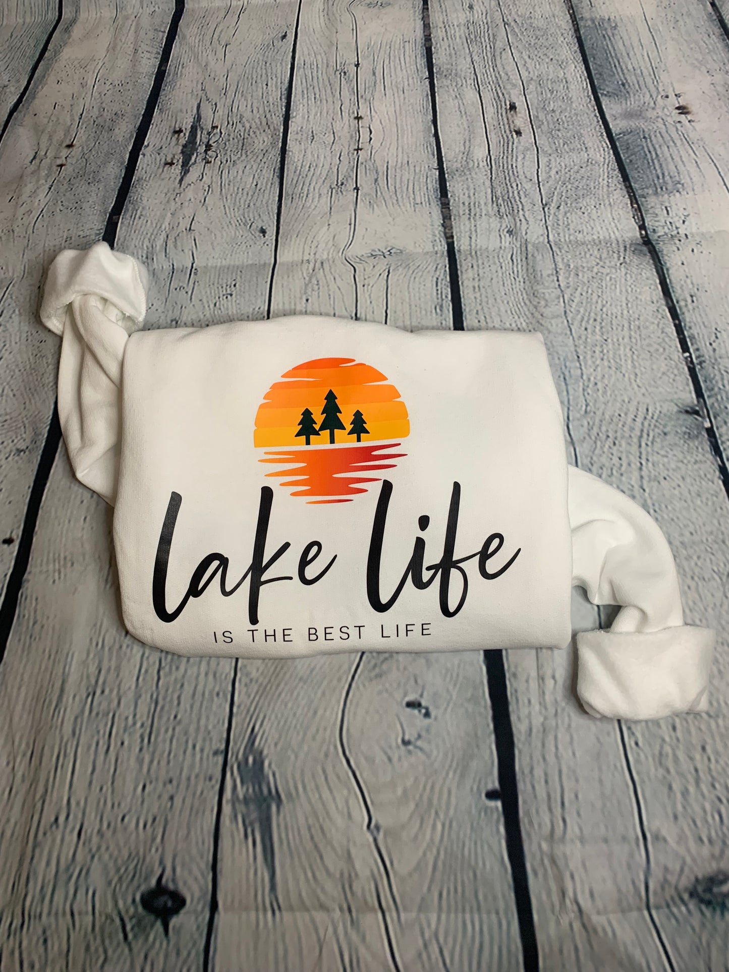 Lake Life White Sweatshirt