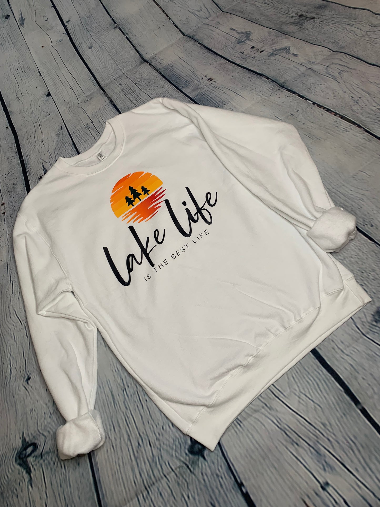 Lake Life White Sweatshirt