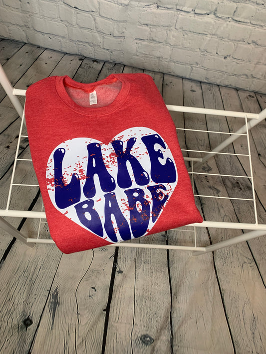 Lake Babe Heather Red Sweatshirt