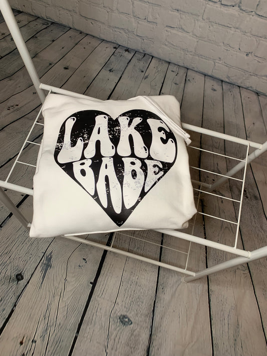 Lake Babe White Hoodie