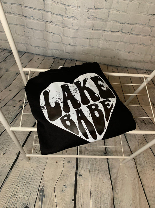 Lake Babe Black Hoodie